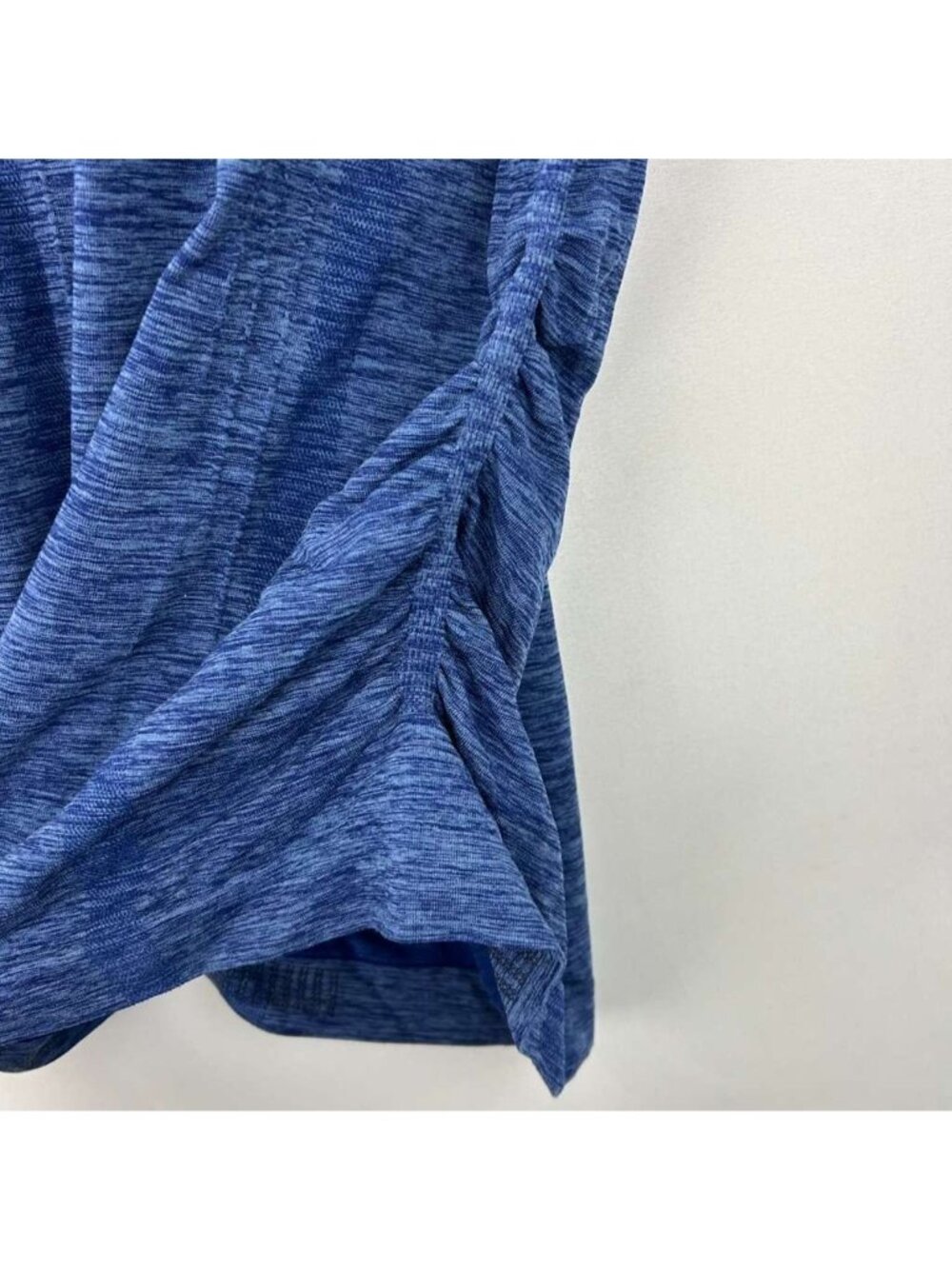 Athleta Women's Small Long Sleeve Speedlight Heather Blue Top Ruched Crewneck - Picture 11 of 14